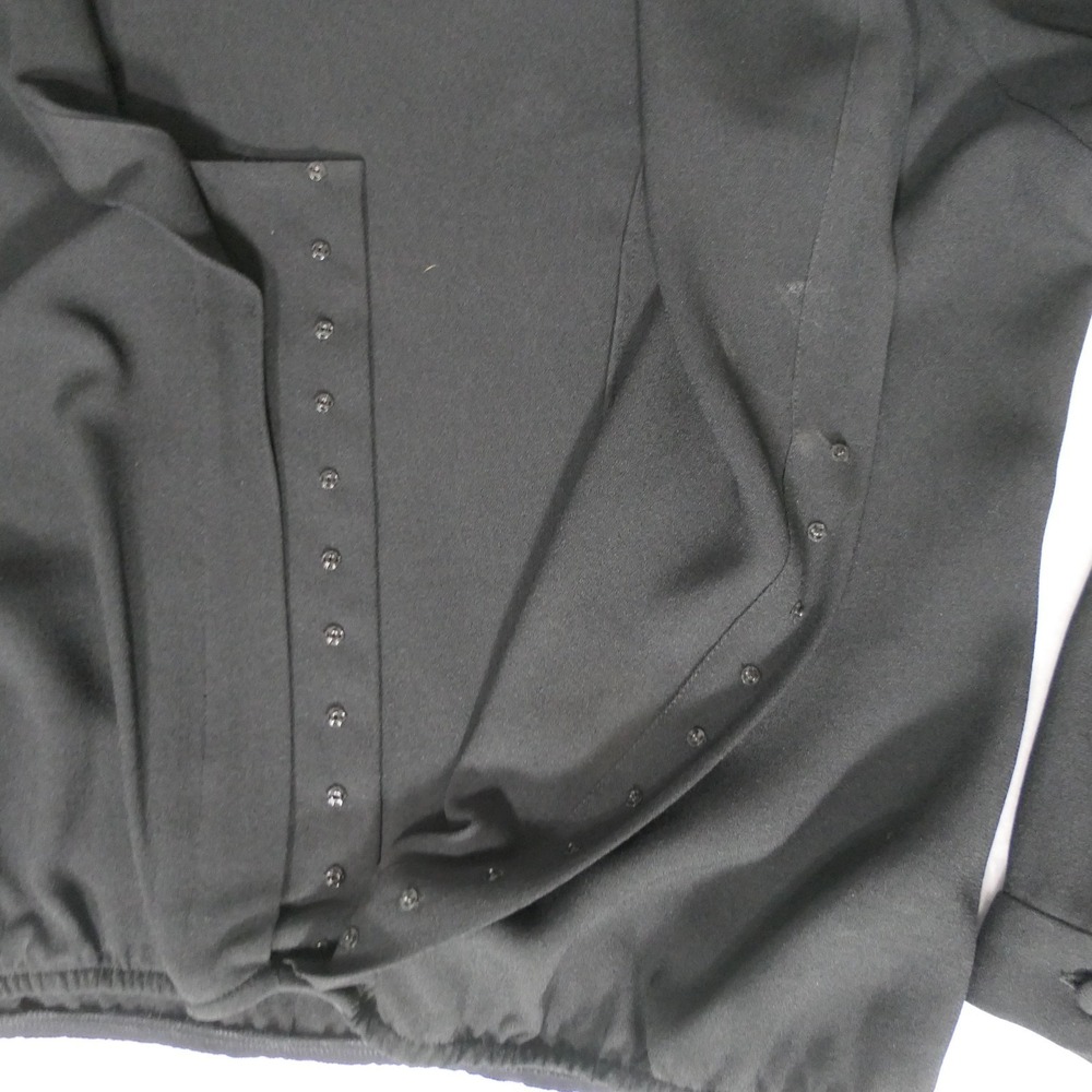 Ralph Lauren Purple Label Womens Blouse 12 Black Long Sleeve Minimalist Simple - Picture 4 of 15